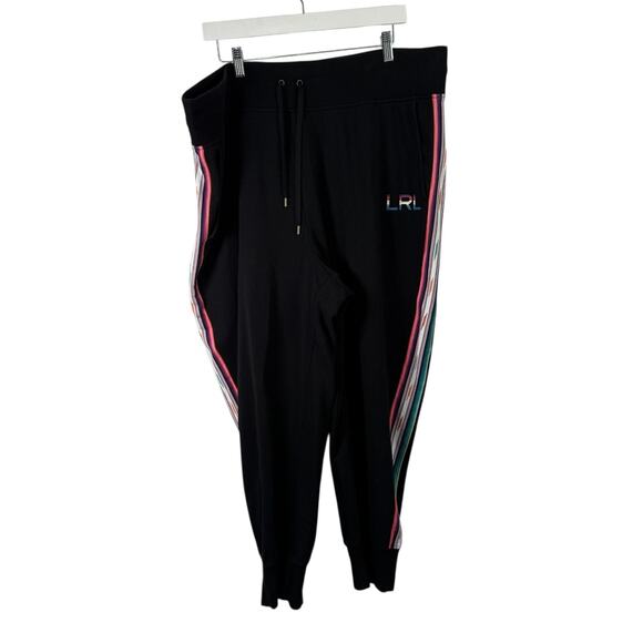 Lauren Ralph Lauren Black Jogger Sweatpants Lounge Travel Womens Plus Size 3x - Picture 1 of 8